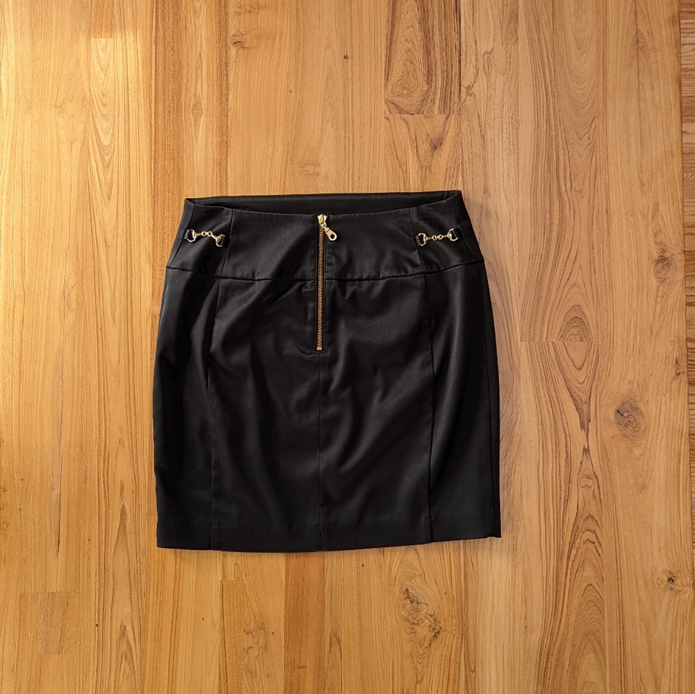 Express Design Studio Black Sateen Skirt